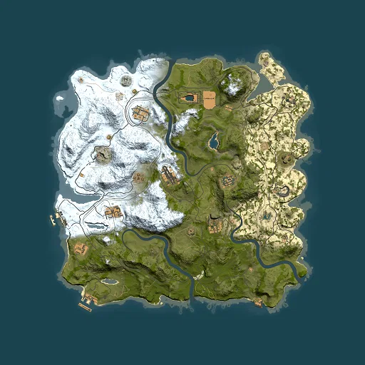 Rust map seed 1337, 4000x4000m top-down preview