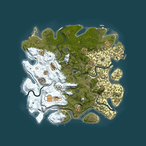 Rust map seed 0, 4250x4250m top-down preview