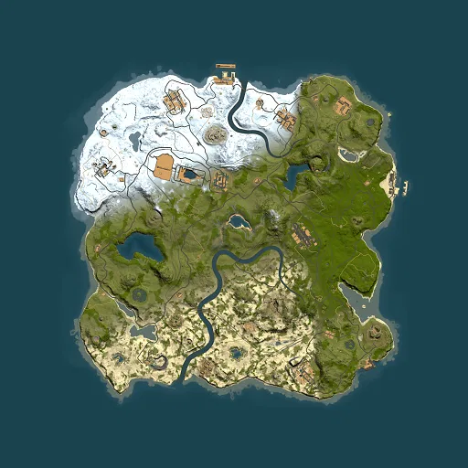 Rust map seed 857409000, 3750x3750m top-down preview