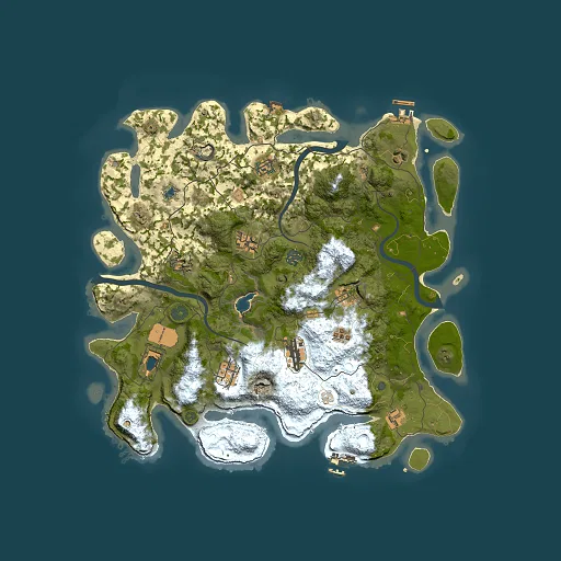 Rust map seed 0, 4000x4000m top-down preview