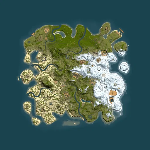 Rust map seed 0, 4250x4250m top-down preview