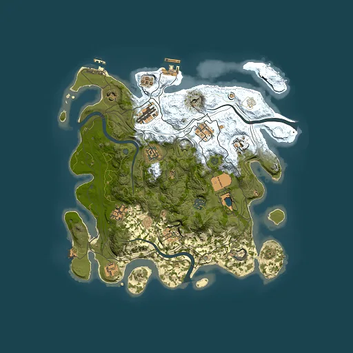 Rust map seed 1275340683, 3500x3500m top-down preview