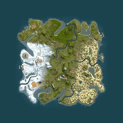 Rust map seed 1, 4200x4200m top-down preview