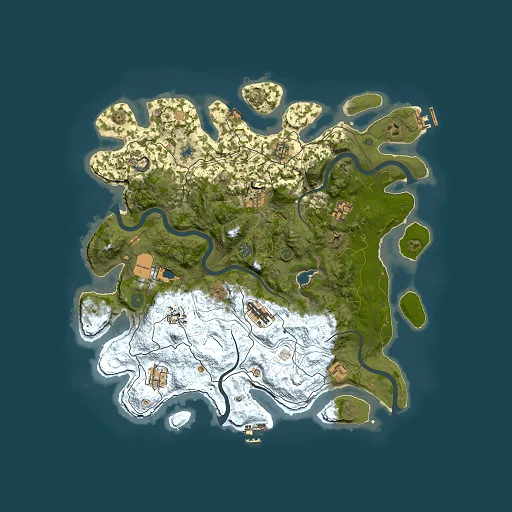 Rust map seed 0, 4250x4250m top-down preview