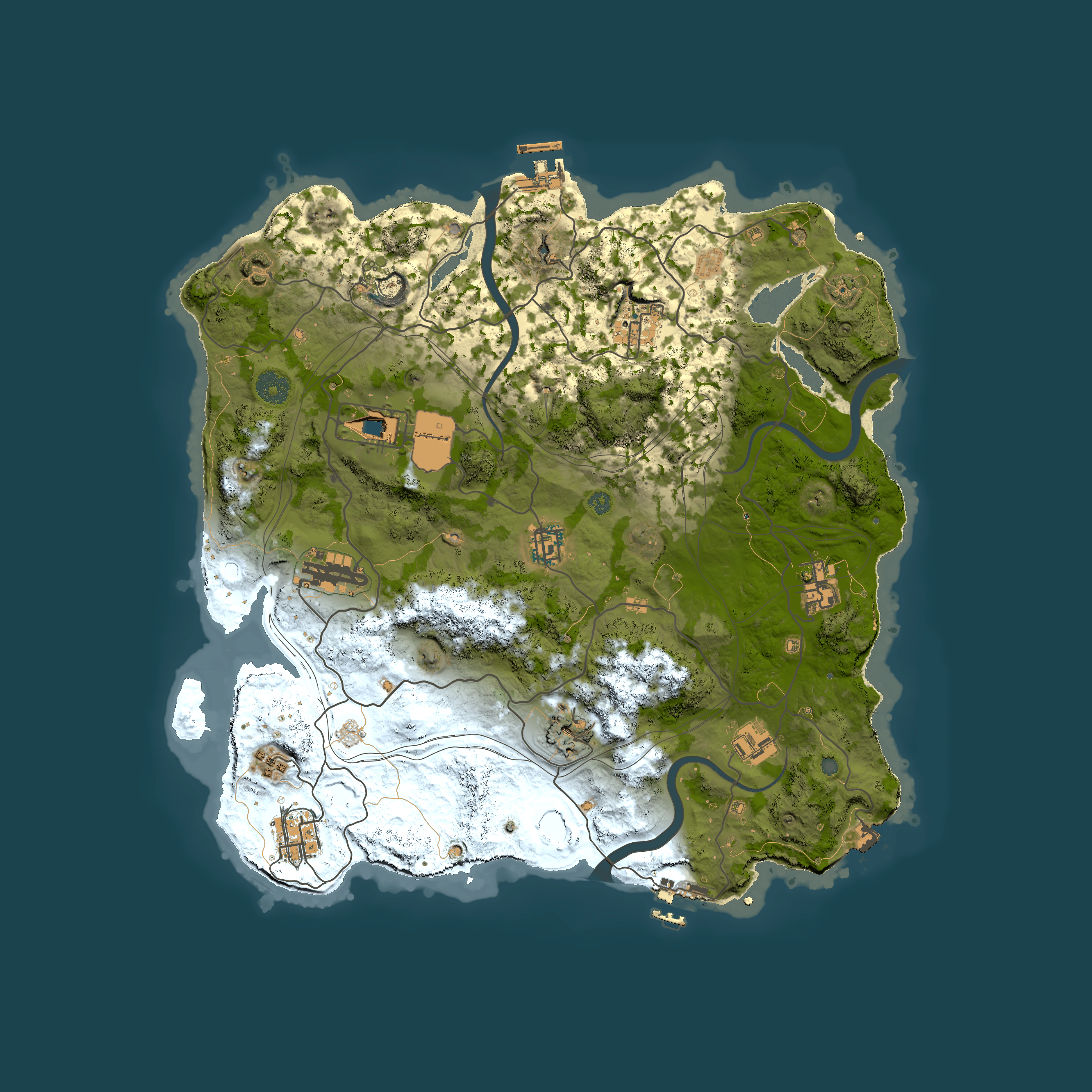 Full top-down render of Rust map seed 1878917311, 3750x3750m