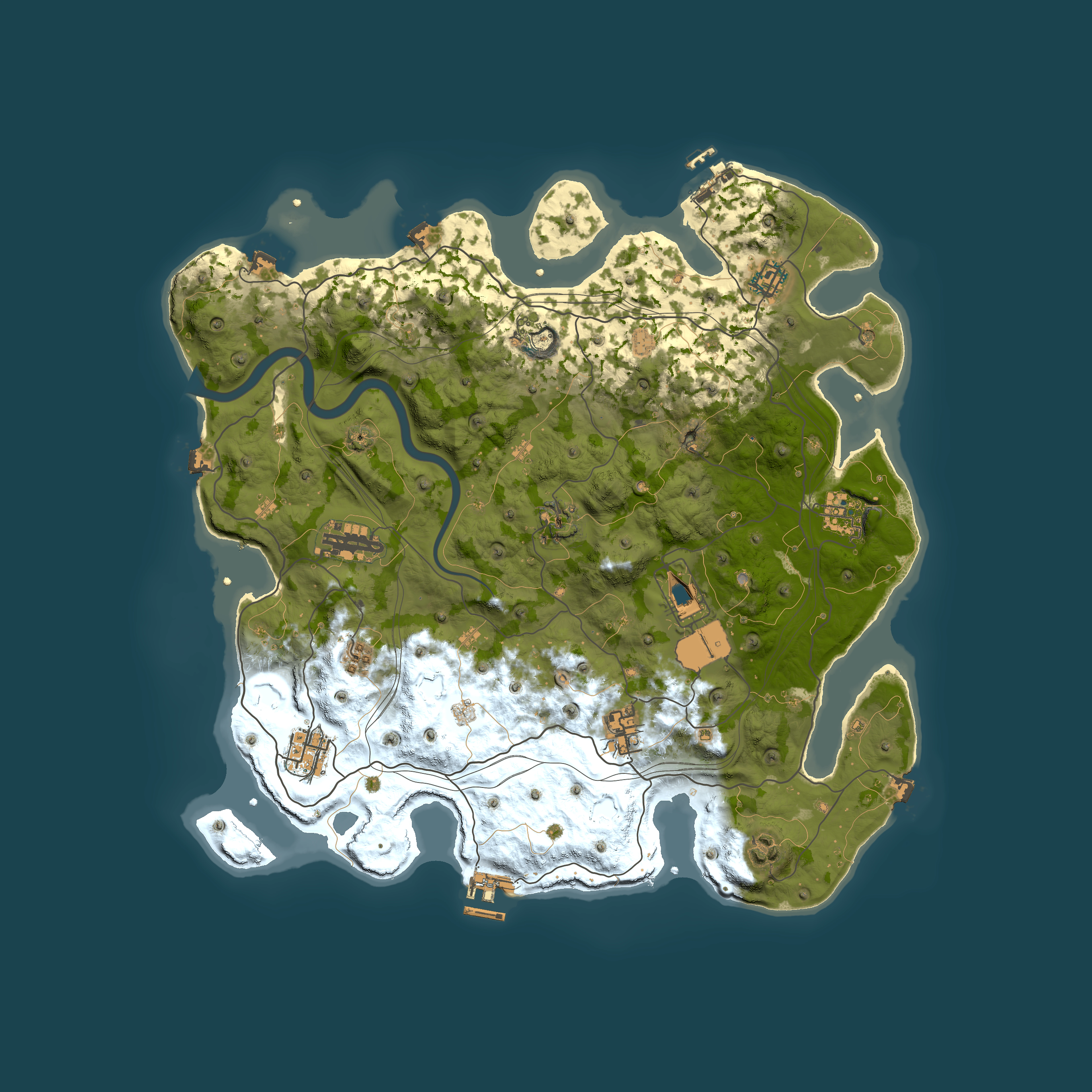 Full top-down render of Rust map seed 1337, 4101x4101m