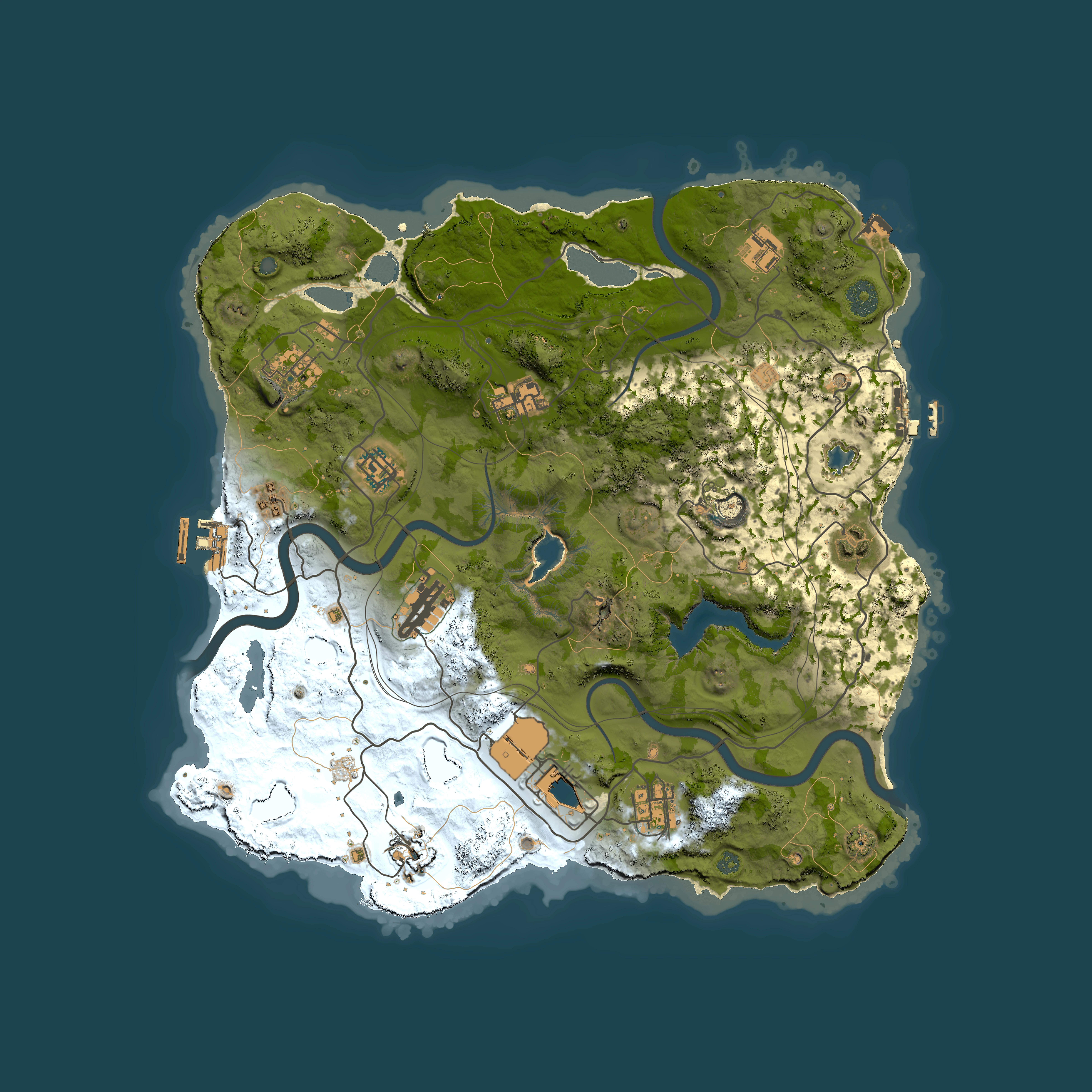 Full top-down render of Rust map seed 1893255814, 3750x3750m