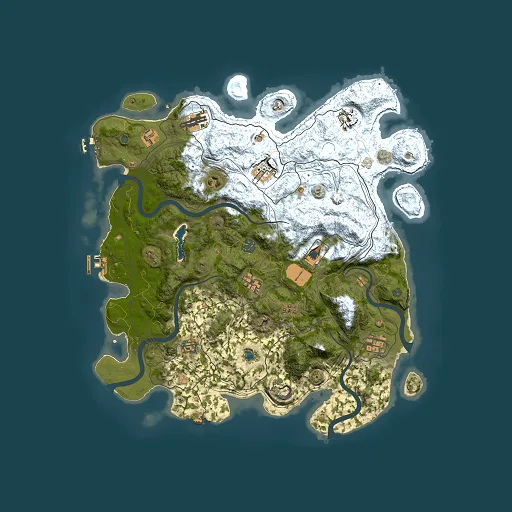 Rust map seed 0, 4250x4250m top-down preview