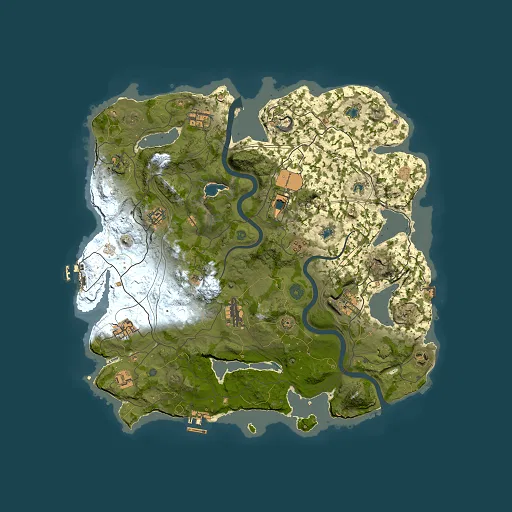 Rust map seed 1053013731, 4000x4000m top-down preview