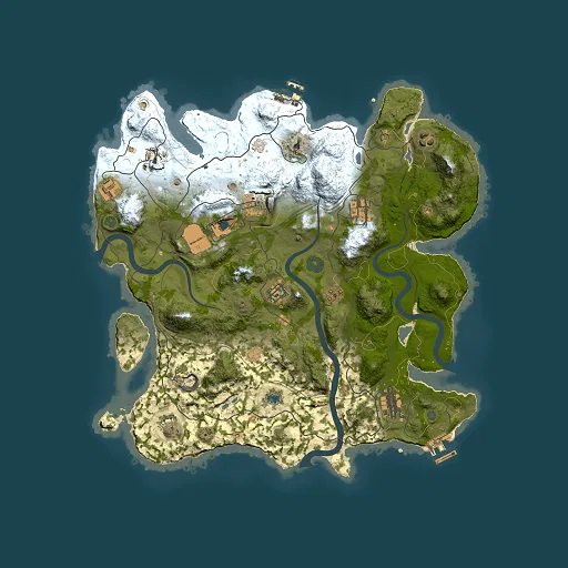Rust map seed 1337, 3800x3800m top-down preview