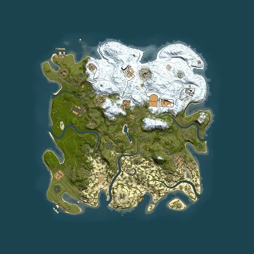 Rust map seed 0, 4250x4250m top-down preview