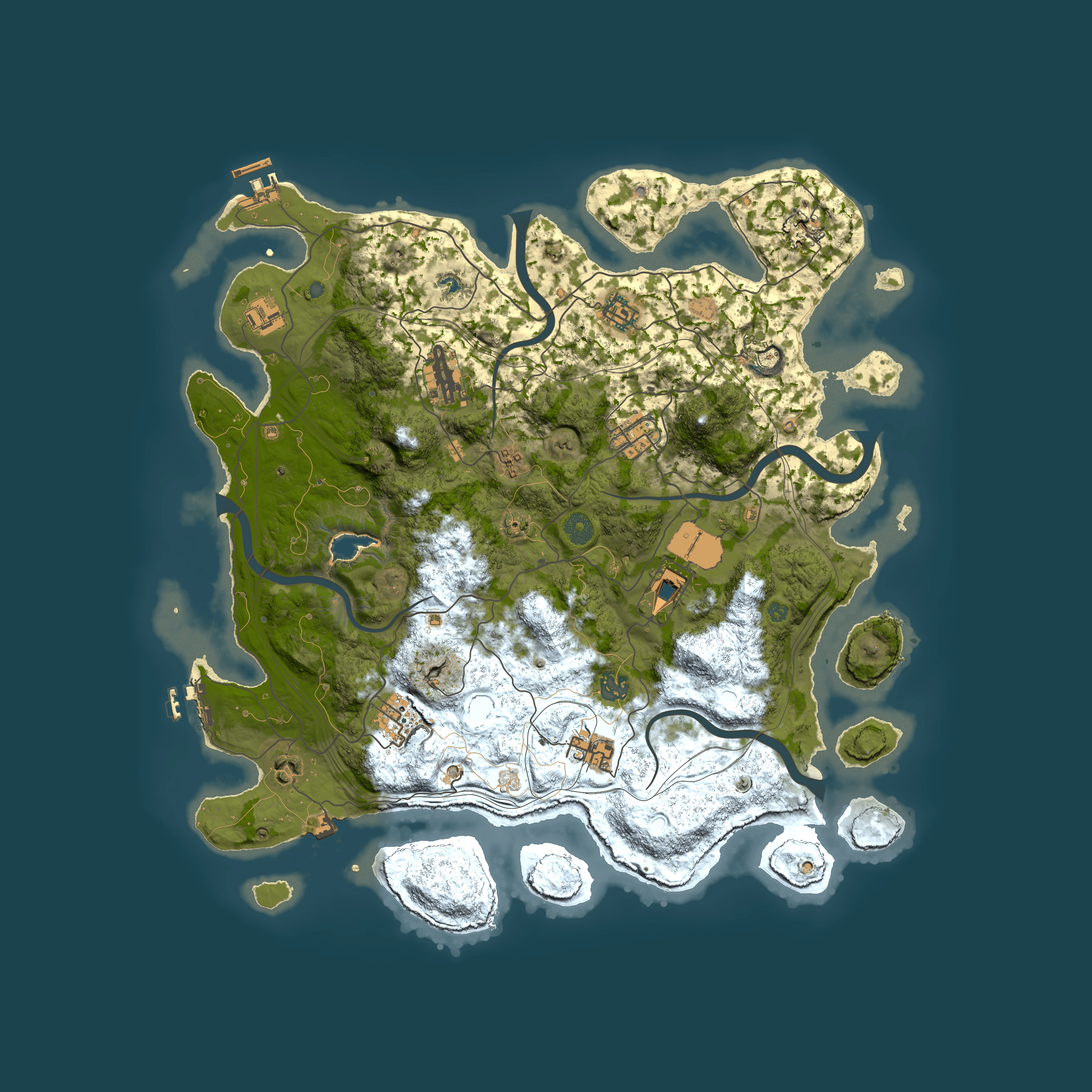 Full top-down render of Rust map seed 0, 4250x4250m