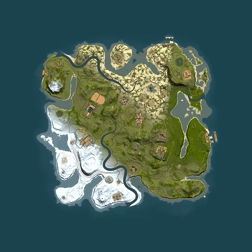 Rust map seed 490943601, 3750x3750m top-down preview