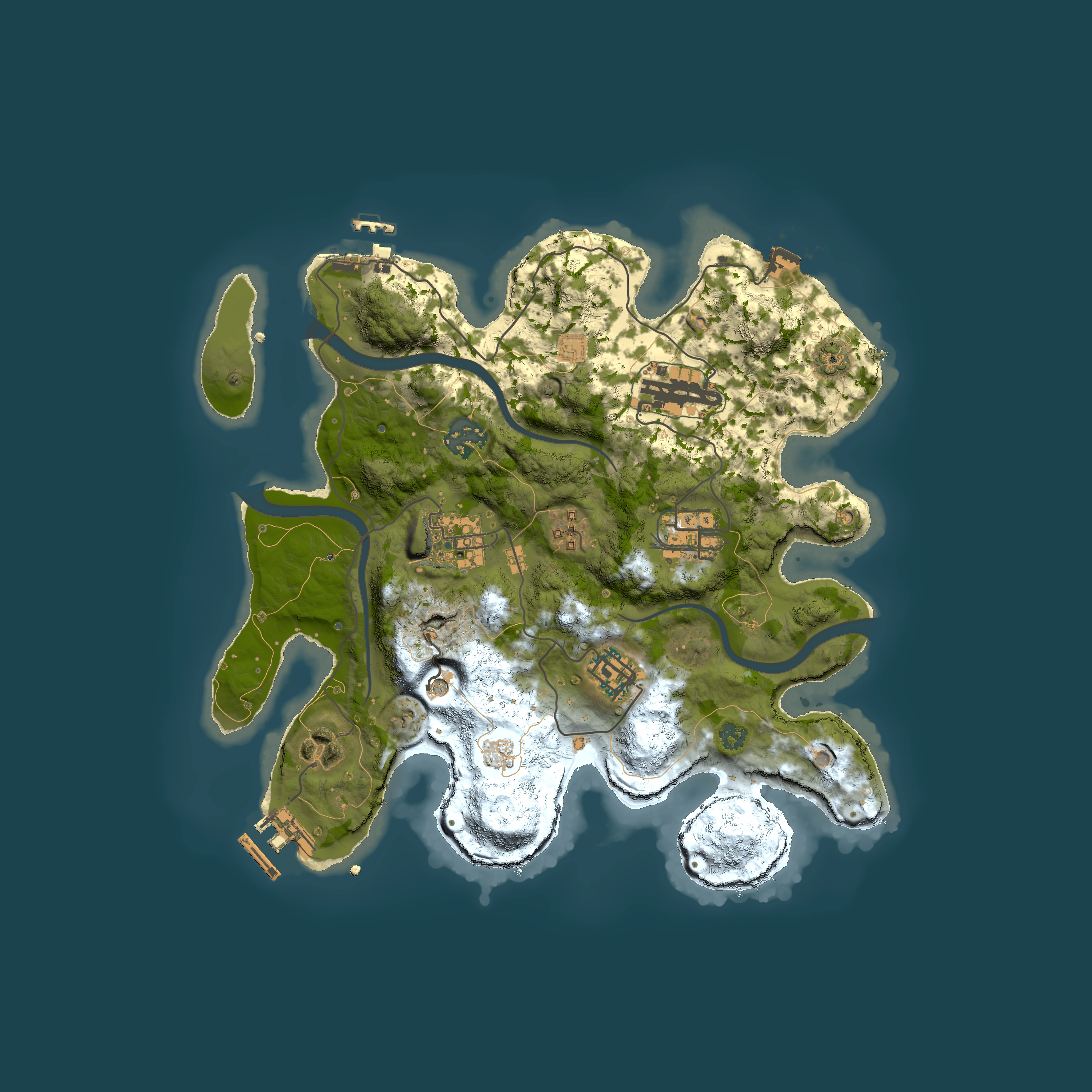 Full top-down render of Rust map seed 1344934314, 3000x3000m