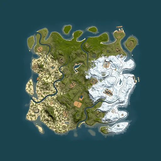 Rust map seed 0, 4250x4250m top-down preview