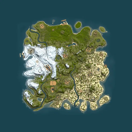 Rust map seed 0, 4250x4250m top-down preview