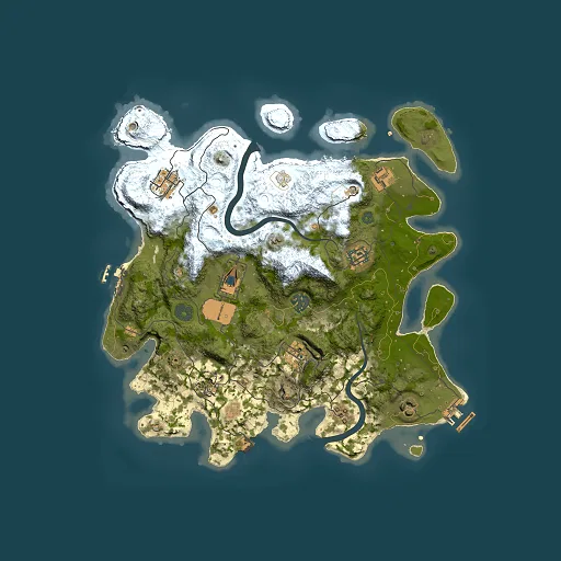 Rust map seed 0, 3500x3500m top-down preview