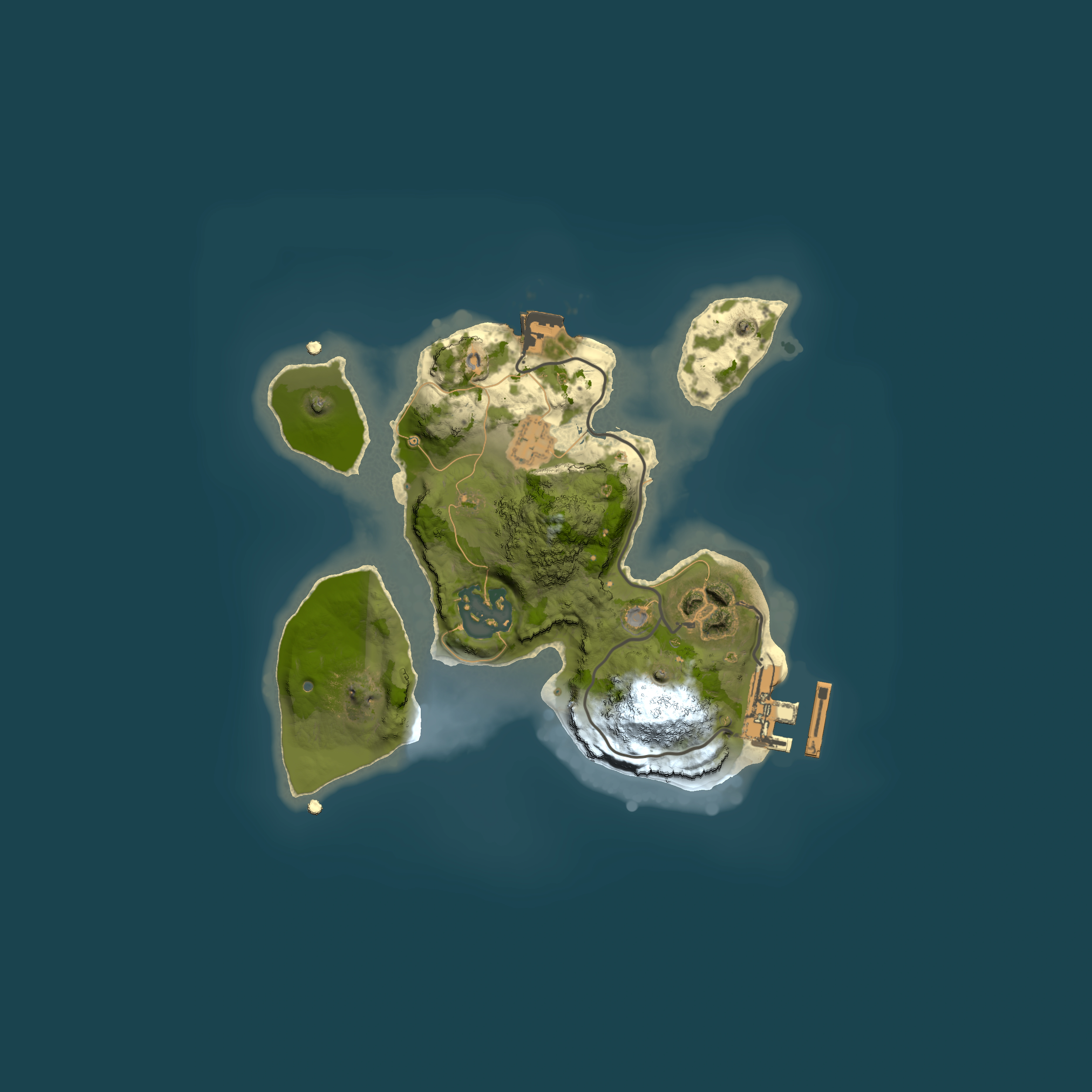 Full top-down render of Rust map seed 411006551, 2000x2000m