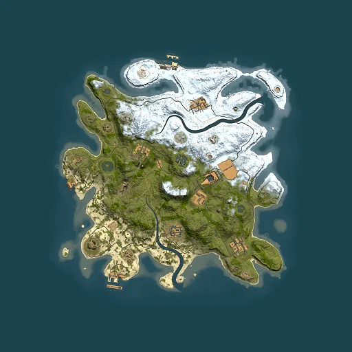 Rust map seed 0, 3500x3500m top-down preview