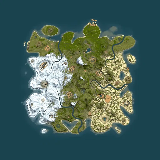 Rust map seed 0, 4250x4250m top-down preview