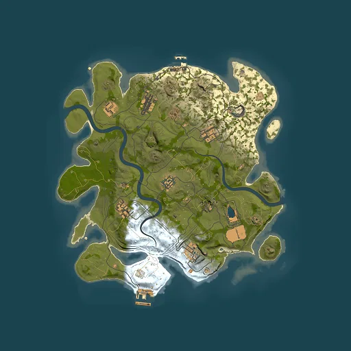 Rust map seed 1337, 3500x3500m top-down preview