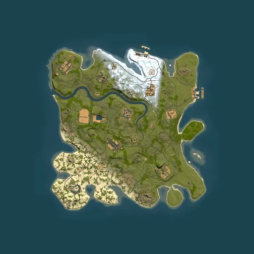 Rust map seed 1337, 3500x3500m top-down preview