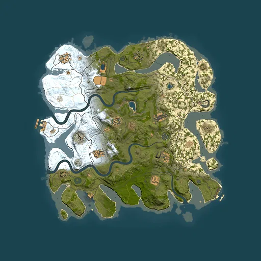Rust map seed 1, 4200x4200m top-down preview