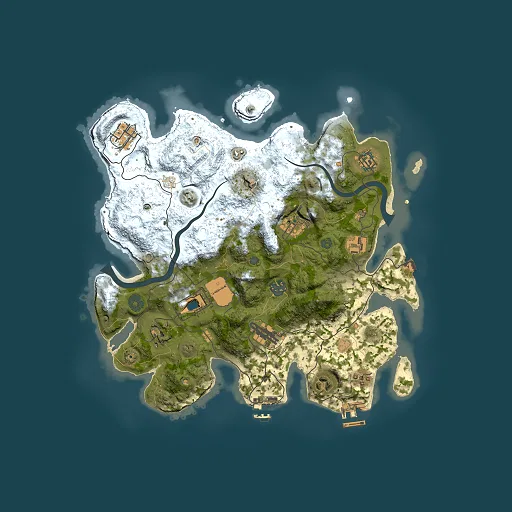 Rust map seed 0, 3500x3500m top-down preview