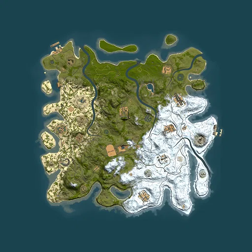 Rust map seed 0, 4250x4250m top-down preview