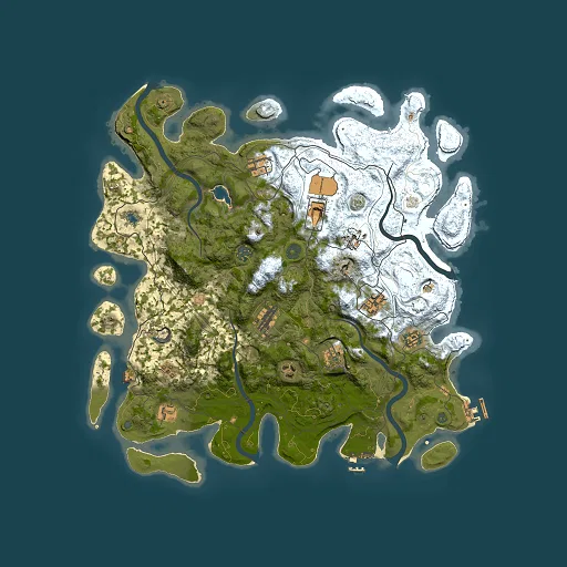 Rust map seed 0, 4250x4250m top-down preview