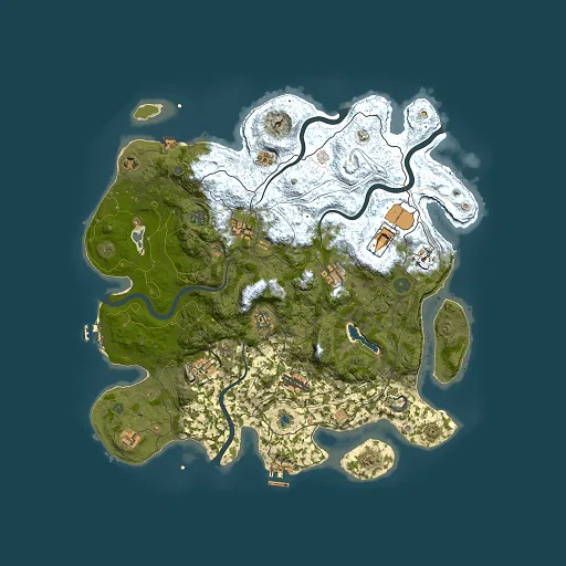 Rust map seed 0, 4250x4250m top-down preview