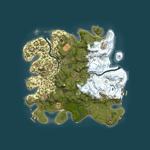 Rust map seed 1337, 3750x3750m top-down preview