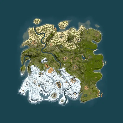 Rust map seed 0, 4250x4250m top-down preview