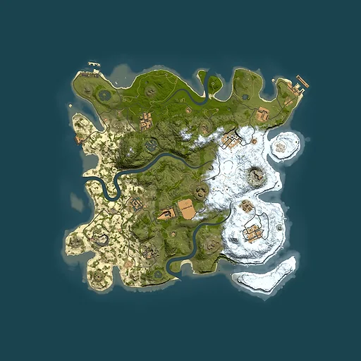 Rust map seed 1588203045, 3500x3500m top-down preview