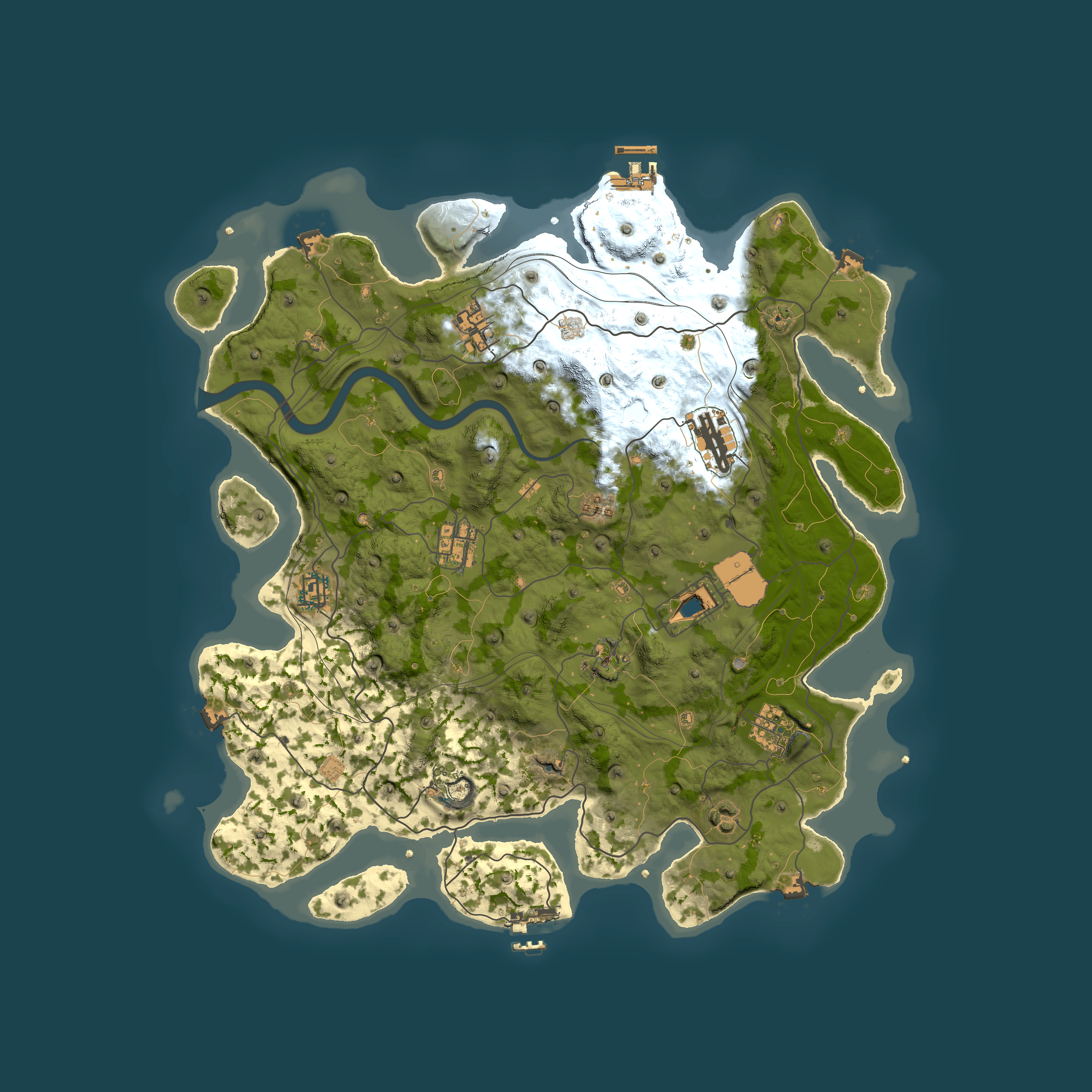 Full top-down render of Rust map seed 1337, 4101x4101m