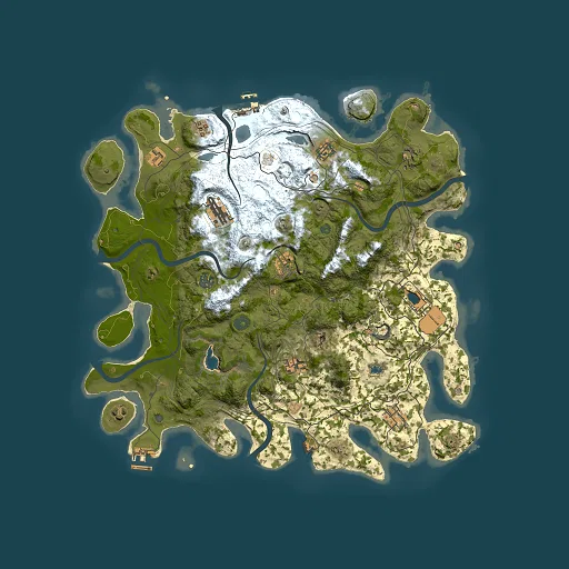 Rust map seed 0, 4250x4250m top-down preview