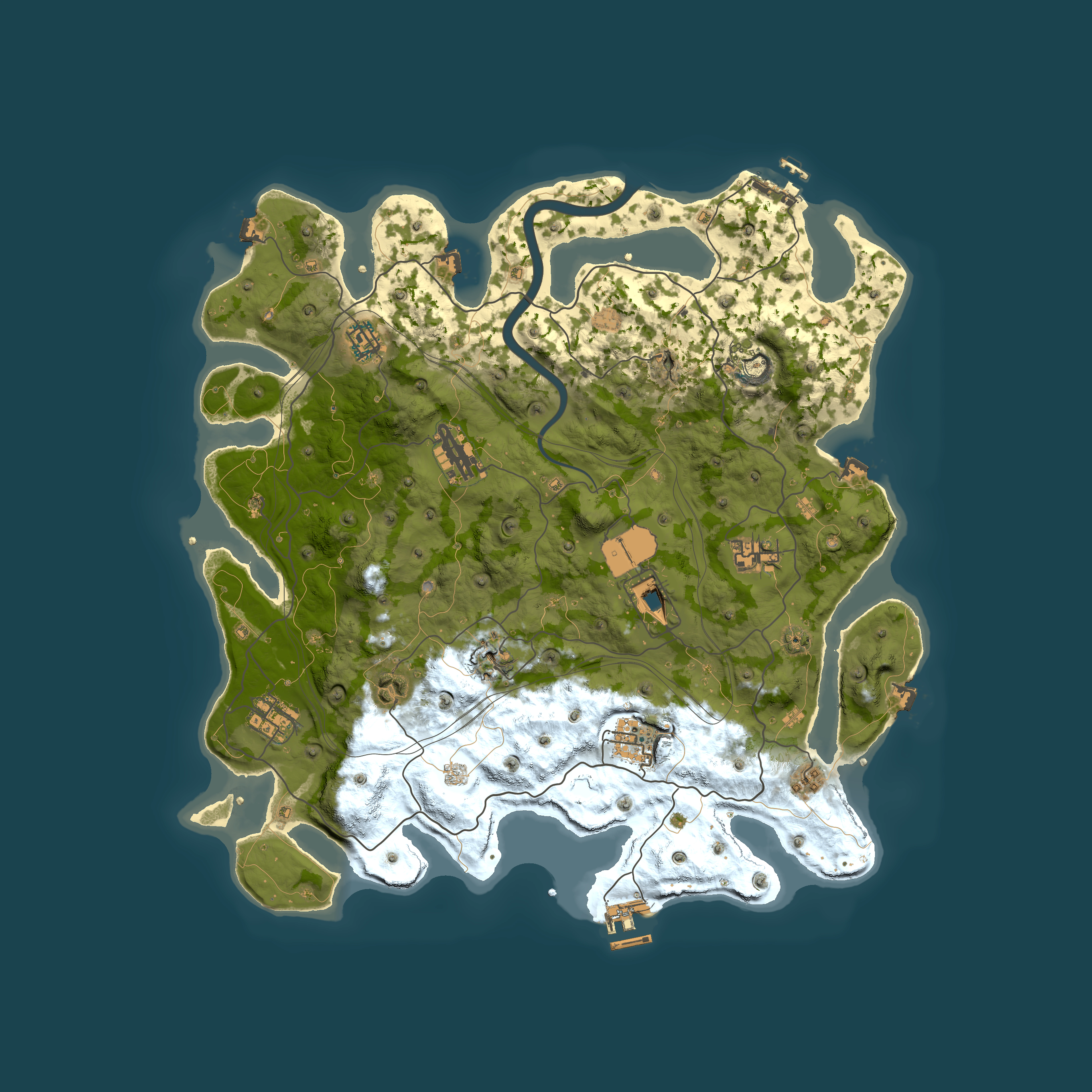 Full top-down render of Rust map seed 1337, 4101x4101m