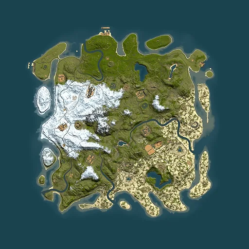 Rust map seed 1118607342, 5000x5000m top-down preview