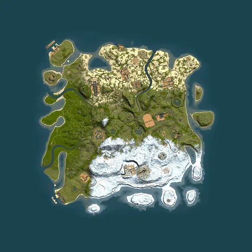 Rust map seed 130928015, 3700x3700m top-down preview