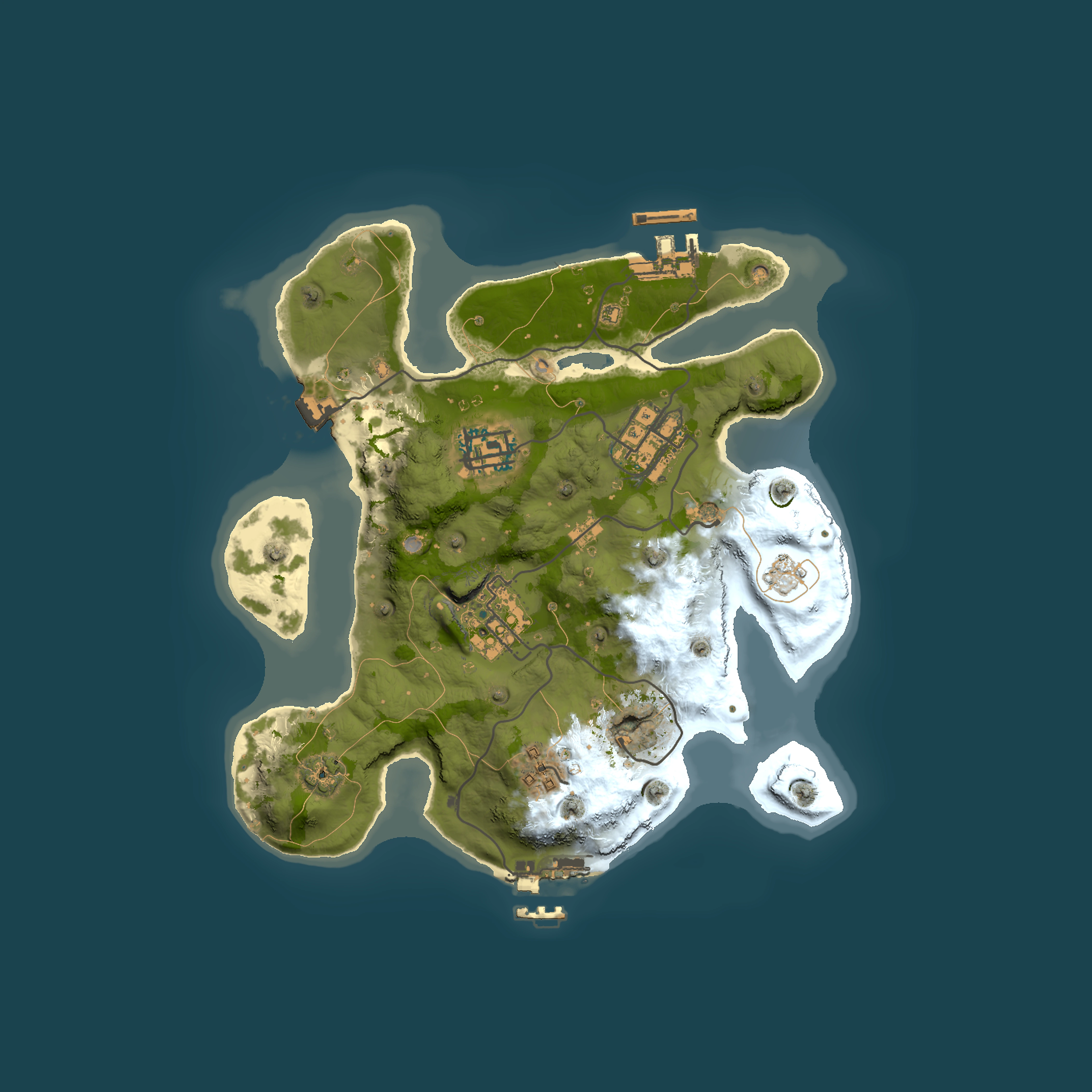 Full top-down render of Rust map seed 1337, 2501x2501m