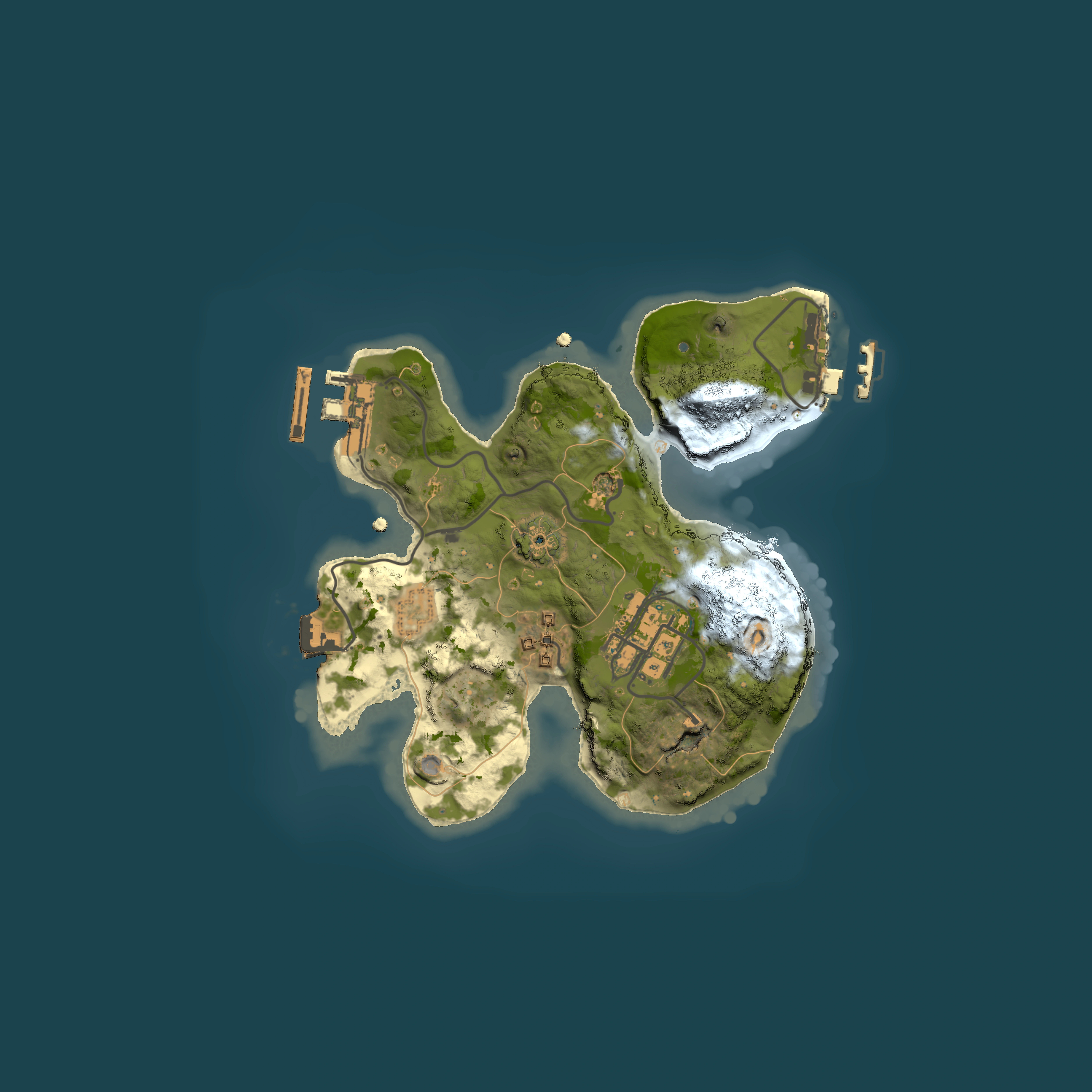 Full top-down render of Rust map seed 1455722658, 2000x2000m