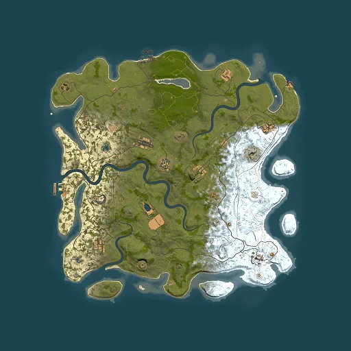 Rust map seed 1112022, 4500x4500m top-down preview