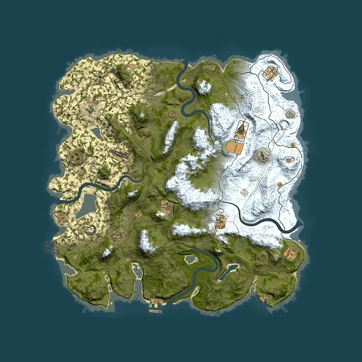 Rust map seed 1337, 4500x4500m top-down preview