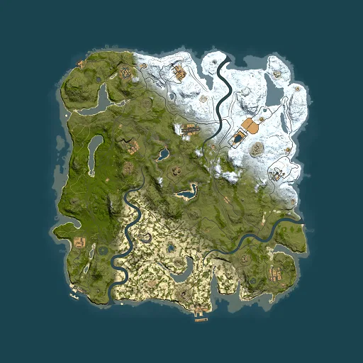 Rust map seed 545825323, 4500x4500m top-down preview