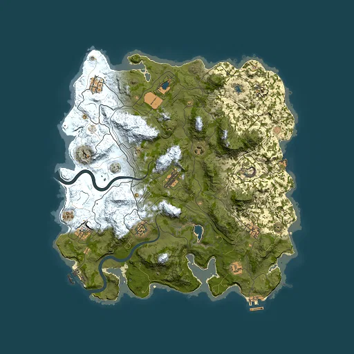 Rust map seed 1337, 4000x4000m top-down preview