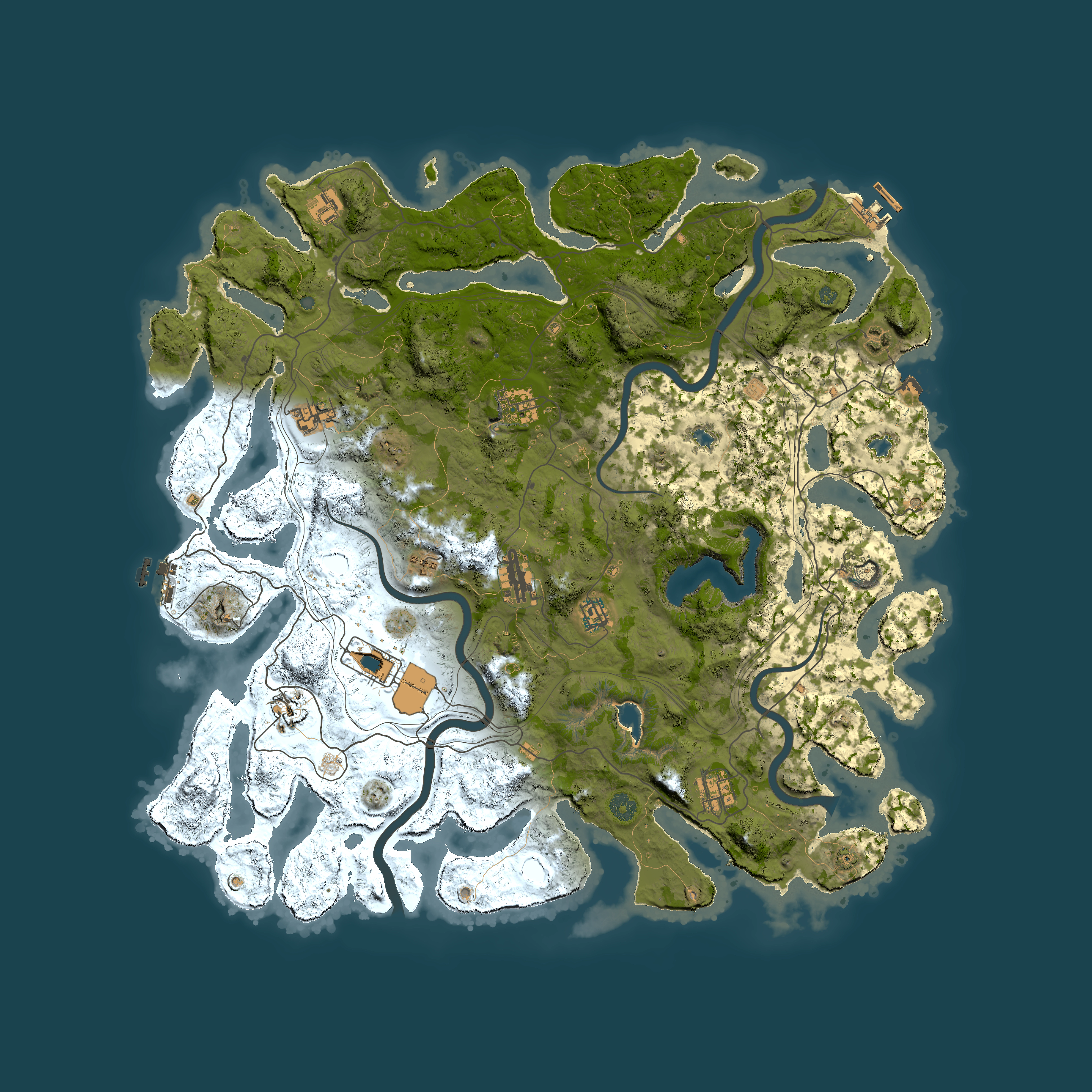 Full top-down render of Rust map seed 3184, 4750x4750m