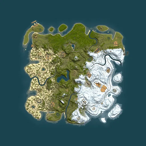 Rust map seed 0, 4500x4500m top-down preview