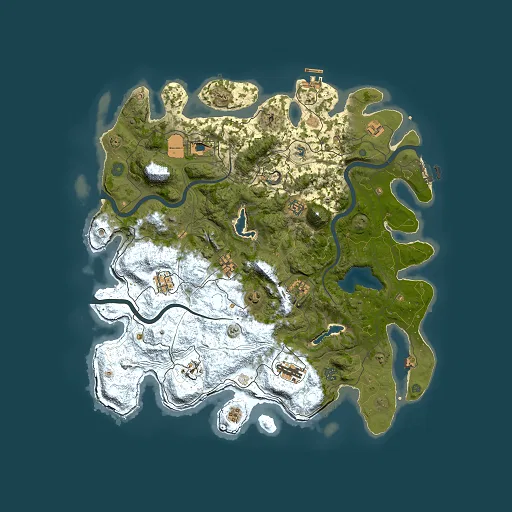 Rust map seed 0, 4500x4500m top-down preview