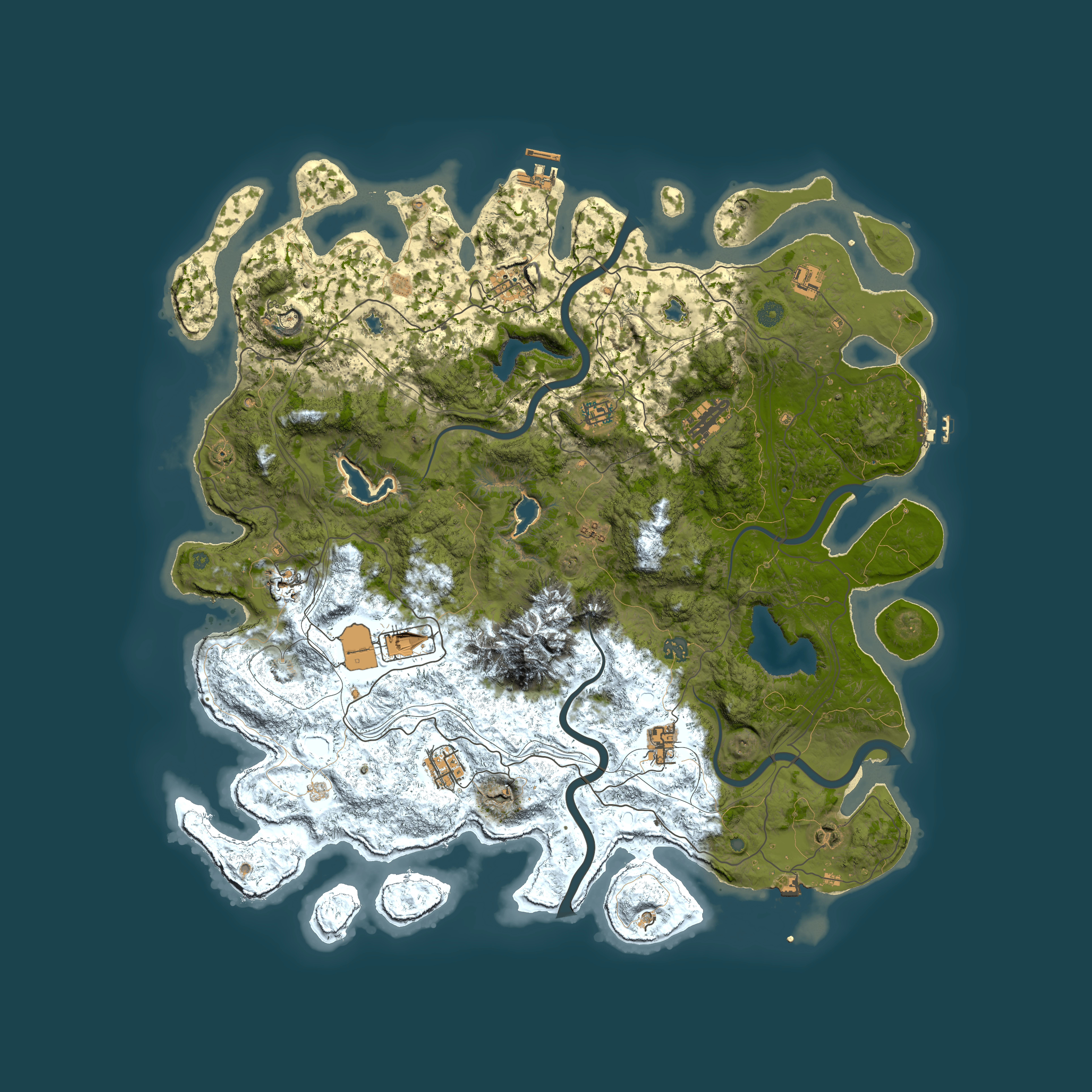 Full top-down render of Rust map seed 1101570217, 5000x5000m