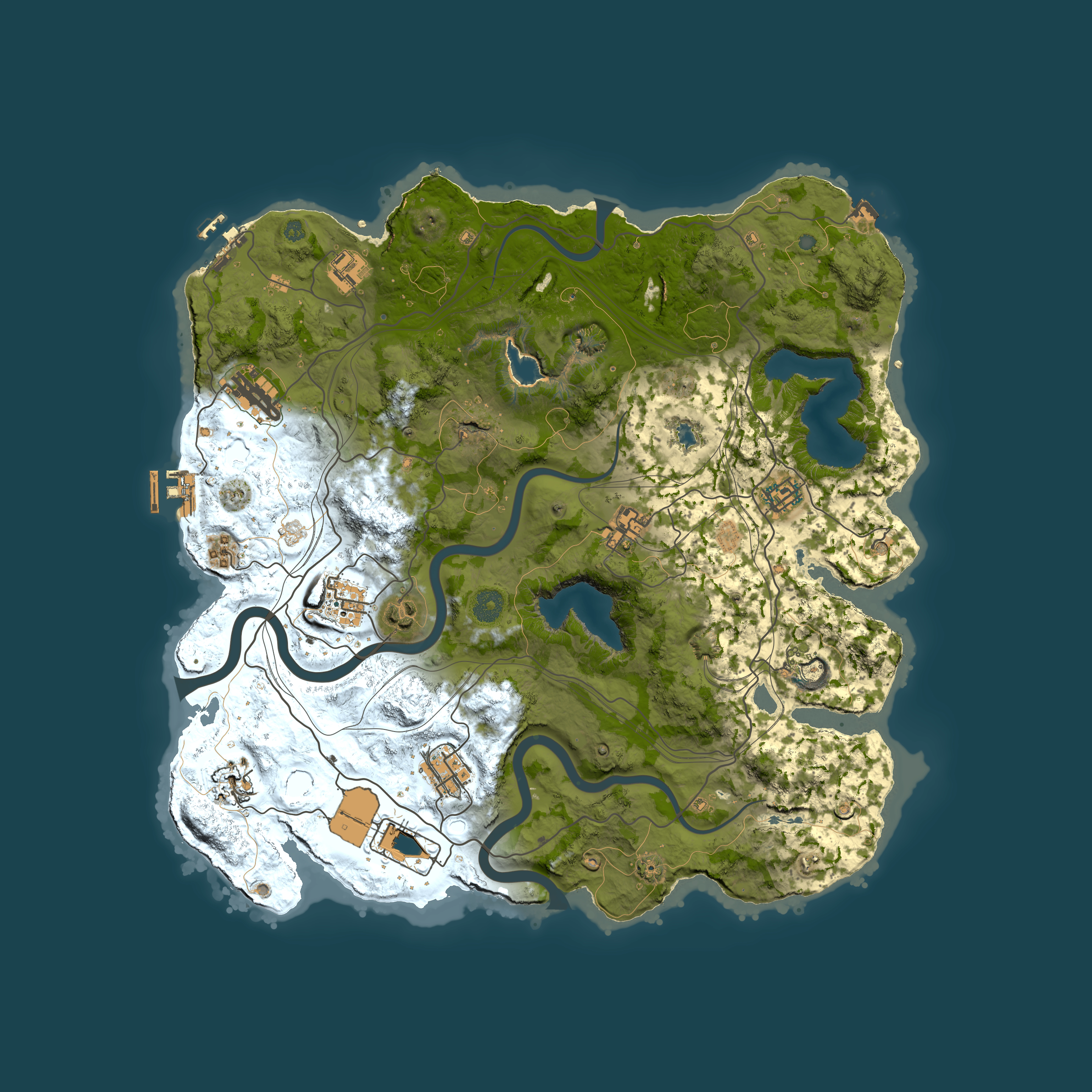 Full top-down render of Rust map seed 1175715286, 4000x4000m